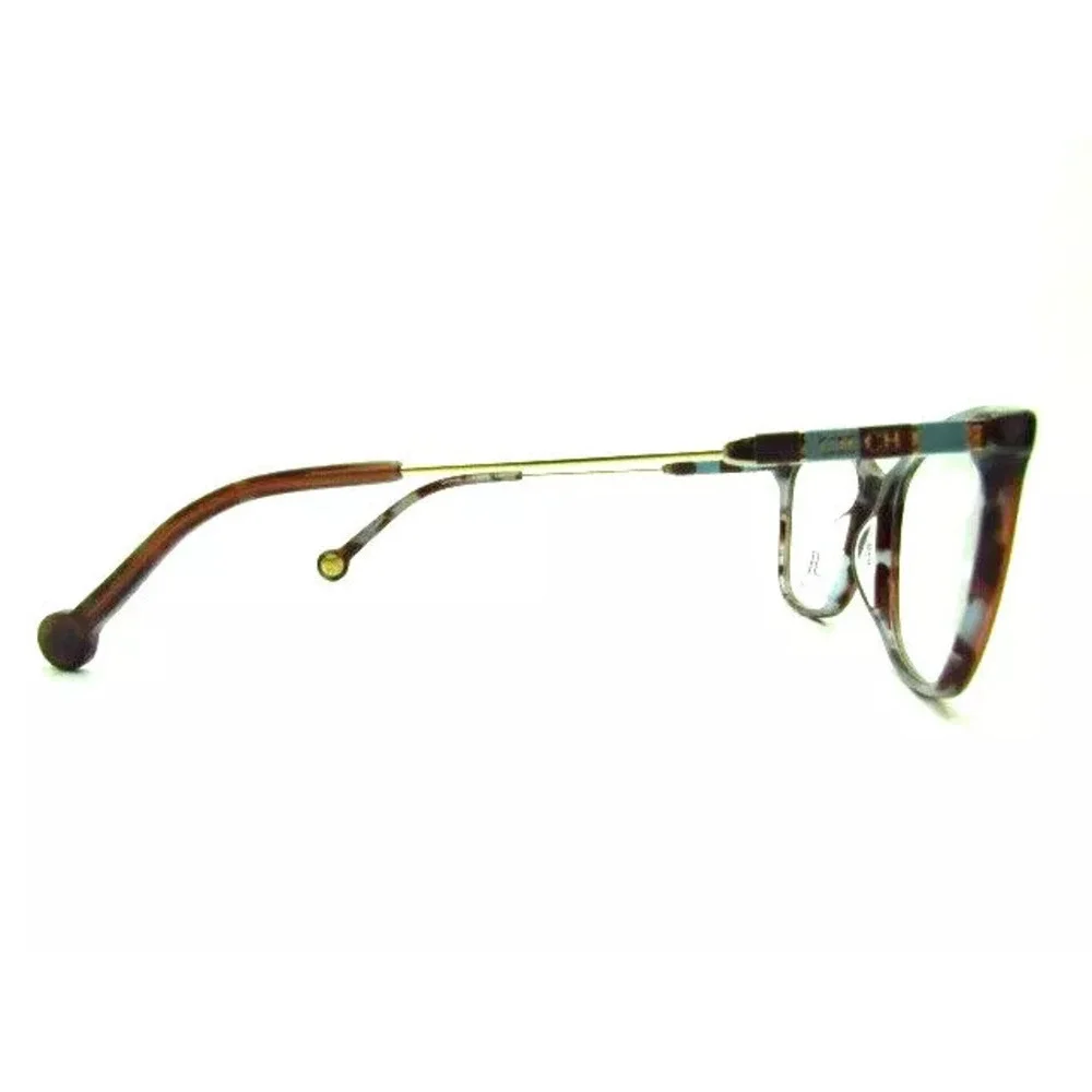 NWT Carolina Herrera VHE846K-0ADD-53 Havana Fucsia Square 53mm Eyeglasses